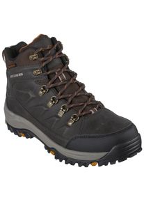 Outdoorschuh Skechers "RELMENT", Herren, Gr. 46, braun (dunkelbraun), Lederimitat, Schuhe Outdoorschuh, mit wasserabweisender Membrane