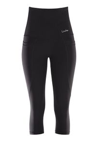 Leggings WINSHAPE "&frac34;-Functional Comfort HWL215C", Damen, Gr. S, Normalgr&ouml;&szlig;en, schwarz, 85% Polyester, 15% Elasthan, Hosen Leggings, High Waist mit praktischen Taschen
