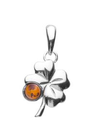 Kettenanh&auml;nger OSTSEE-SCHMUCK "- Kleeblatt - Silber 925/000 - Bernstein" Gr. 25, silber (silber 925, silberfarben, wei&szlig;), Schmuckanh&auml;nger, Damen, Silber 925 (Sterlingsilber), Kettenanh&auml;nger