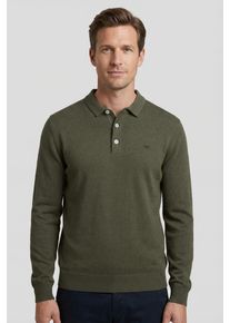 Strickpullover Fynch-Hatton, Herren, Gr. XL, schwarz khaki, Strick, Obermaterial: 100% Baumwolle, unifarben, normal h&uuml;ftbedeckend, Rundhals, Flachstrickb&uuml;ndchen, Pullover Strickpullover, aus Baumwolle, mit Polokragen und kurzer Knopfleiste