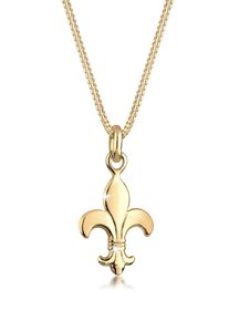 Kette mit Anh&auml;nger Elli "Halskette Schwertlilie k&ouml;nigliches Symbol 925 Silber" Gr. 45, gold, Halsketten, Damen, 45, ohne Stein, Silber 925 (Sterlingsilber), Kette mit Anh&auml;nger