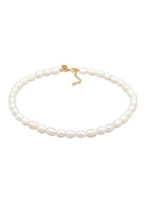 Choker Elli Premium "Halskette Barock S&uuml;&szlig;wasserperle Choker 925 Silber" Gr. 36, gold, Halsketten, Damen, ohne Stein, Silber 925 (Sterlingsilber), Choker