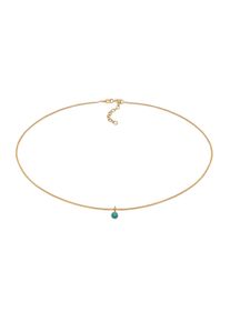 Choker Elli "Halskette Choker Solit&auml;r Howlith T&uuml;rkis 925 Silber" Gr. 36, gold, Halsketten, Damen, mit Steinen, Silber 925 (Sterlingsilber), Choker