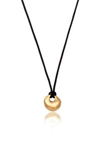 Kette mit Anh&auml;nger Elli "Halskette Nylon Disc Anh&auml;nger Organic Design 925 Sterling Silber" Gr. 45, gold, Halsketten, Damen, ohne Stein, Silber 925 (Sterlingsilber), Kette mit Anh&auml;nger