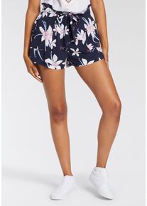 Shorts Roxy "FLUID SHORT FLOWER FIELD", Damen, Gr. L (40), N-Gr, blau (mood indigo), Obermaterial: 100% Viskose, l&auml;ssig geschnitten, Hosen Shorts