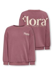 Sweatshirt KIDS Only "KMGGEORGIA LIFE LS PRINT UB SWT NOOS", M&auml;dchen, Gr. 122, rose braun print:floral, Sweatware, Obermaterial: 60% Baumwolle, 40% Polyester, unifarben, loose fit normal, Rundhals, Rippb&uuml;ndchen, Sweatshirts Sweatshirt