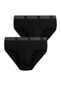 Slip Puma "Puma MEN EVERYDAY BRIEFS 2P", Herren, Gr. XL, schwarz, Jersey, Obermaterial: 95% Baumwolle, 5% Elasthan, bedruckt, unifarben, eng, Unterhosen Slip, mit Logobund, Topseller