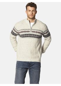 Troyer Babista "Pullover DIALARI", Herren, Gr. XL, beige (wollwei&szlig; gemustert), Obermaterial: 40% Wolle mw. 40% Baumwolle CO. 20% Polyamid ECONYL PA ECONYL., Pullover Troyer