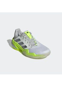 Tennisschuh adidas Performance "BARRICADE 13 CLAY", Damen, Gr. 40,5, wei&szlig; (cloud wei&szlig;, iron metallic, lucid lemon), Synthetik, Textil, Schuhe Tennisschuh, f&uuml;r Sandpl&auml;tze