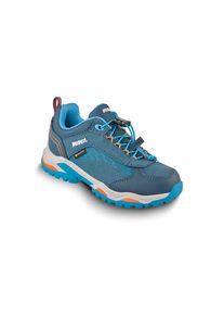 Outdoorschuh Meindl "Meindl Wisper Junior GORE-TEX", Herren, Gr. 28, bunt (petrol, orange), Mesh, Veloursleder, unifarben, Basic, Schuhe Outdoorschuh, GORE-TEX &ndash; Winddicht, wasserdicht und atmungsaktiv