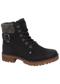 Winterboots Tom Tailor, Damen, Gr. 39, schwarz, Lederimitat, Textil, Schuhe Winterboots, Workerboots, Hiking Boot mit Blockabsatz