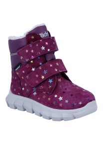 Winterstiefel Richter "Snow mini WMS: Mittel", M&auml;dchen, Gr. 24, lila, Veloursleder, kontrastfarbene Details, Schuhe Winterstiefel, Snowboots mit Tex und WMS, Gr&ouml;&szlig;enschablone zum Download