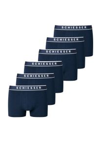 Boxershorts Schiesser "Boxershort 3PACK Shorts 6er Pack", Herren, Gr. S, blau (dunkelblau), Obermaterial: 95% Baumwolle CO. 5% Elasthan EL., Unterhosen Boxershorts