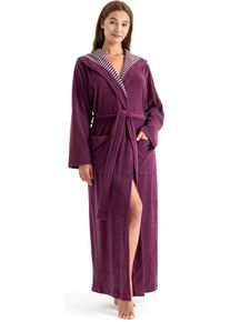 Damenbademantel Kangaroos "Dalia, ideal f&uuml;r Sauna & Spa, Standardl&auml;nge & &Uuml;berl&auml;nge" Gr. XL, beere, L:140cm, Wirkfrottier, Hausm&auml;ntel, Damenbademantel, Uni-Farben mit Streifen, Taschen, leicht, XS-3XL, auch in extra lang