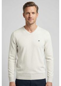 Strickpullover Fynch-Hatton, Herren, Gr. XL, new sanftes wei&szlig;, Feinstrick, Obermaterial: 100% Baumwolle, unifarben, h&uuml;ftbedeckend, V-Ausschnitt, Flachstrickb&uuml;ndchen, Pullover Strickpullover, aus Baumwolle, mit V-Ausschnitt, h&uuml;ftbedeckende Passform