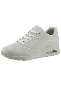 Wedgesneaker Skechers "UNO STAND ON AIR", Damen, Gr. 41, grau (hellgrau), Lederimitat, Schuhe Wedgesneaker, Freizeitschuh, Halbschuh, Schn&uuml;rschuh weich gepolsterte Innensohle, Topseller