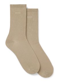 Businesssocken BOSS "2P RS Uni Logo CC W", Damen, Gr. 39-42, beige (medium beige 261), Baumwolle, unifarben, normal, Socken Businesssocken, mit BOSS Schriftzug