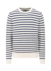 Strickpullover Fynch-Hatton, Herren, Gr. M, wei&szlig; (winter wei&szlig;), Strick, Obermaterial: 80% Baumwolle, 20% Wolle, gestreift, regular fit taillenbedeckt, Rundhals, B&uuml;ndchen, Pullover Strickpullover, mit Streifenmuster