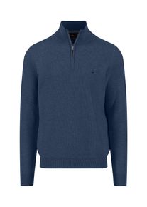Troyer Fynch-Hatton, Herren, Gr. XL, blau (night), Strick, Obermaterial: 100% Baumwolle, unifarben, regular fit taillenbedeckt, Rippb&uuml;ndchen, Pullover Troyer, aus reiner Baumwolle, mit Logo-Stickerei, Regular Fit