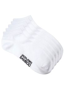 Jack & Jones Basicsocken JACK & JONES "JACBASIC BAMBOO SHORT SOCK 5 PACK", Herren, wei&szlig;, Baumwollmischung, unifarben, Socken Basicsocken
