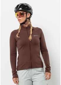 Fleecejacke Jack Wolfskin "GRAVEX THERMO FZ W", Damen, Gr. XL (46), braun (schwarz, rust), OBERSTOFF: 93% POLYESTER, 7% ELASTHAN. Futter: 100% POLYESTER, Jacken Fleecejacke