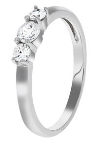 Fingerring Firetti "Schmuck Geschenk Silber 925 Silberring Trilogie" Gr. 16, silber (silberfarben, kristallwei&szlig;), Fingerringe, Damen, 16, Silber 925 (Sterlingsilber), 2mm, Fingerring, mit Zirkonia (synth.)