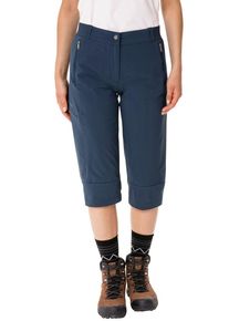 Caprihose Vaude "FARLEY STRETCH CAPRI III", Damen, Gr. 48, N-Gr, blau (schwarz sea), Obermaterial: 89% Polyamid, 11% Elasthan, unifarben, Hosen Caprihose, sportlicher Stil, f&uuml;r Wandern und Trekking, elastische Kunstfaser