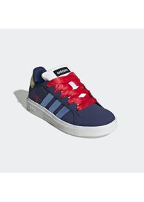Sneaker adidas Sportswear "GRAND COURT 00s SNOW WHITE K", Damen, Gr. 35, blau (dkblau, blufus, betsca), Leder, Synthetik, Textil, Schuhe Sneaker, f&uuml;r Kinder