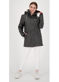 Regenjacke DEPROC Active "Friesennerz ELLESMERE WOMEN", Damen, Gr. 36/38 (M), blau (navy), 100% Polyester, figurumspielend, gerader Abschluss mit Druckknopf, Jacken Regenjacke, auch in Gro&szlig;en Gr&ouml;&szlig;en erh&auml;ltlich