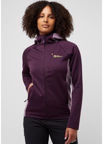 Fleecejacke Jack Wolfskin "ALPGRAT XT JKT W", Damen, Gr. S (36), lila (midnight, plum), Obermaterial: 100% Polyester. Futter: 100% Polyester, Jacken Fleecejacke