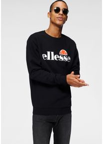 Sweatshirt Ellesse "SL SUCCISO SWEATSHIRT", Herren, Gr. XS, schwarz, Obermaterial: 80% Baumwolle, 20% Polyester, Basic schmal h&uuml;ftlang, Rundhals, B&uuml;ndchen, Sweatshirts Sweatshirt