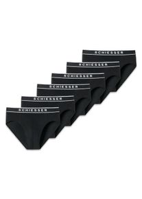 Slip Schiesser "Slip 6PACK Rio-Slip "95/5" 6er Pack", Herren, Gr. XXL, schwarz, Obermaterial: 95% Baumwolle CO. 5% Elasthan EL., Unterhosen Slip