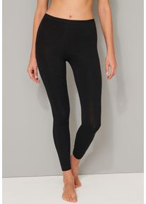 Leggings Schiesser "Personal Fit", Damen, Gr. XXL, N-Gr, schwarz (000, schwarz), Single Jersey, Obermaterial: 55% Viskose, 25% Polyester, 20% Elasthan, unifarben, bequem lang, Hosen Leggings, mit optimaler Passform