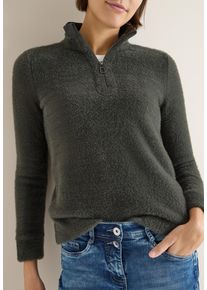 Troyer Cecil, Damen, Gr. XXL (46), raw khaki, Strick, Obermaterial: 65% Polyamid, 23% Polyester, 12% Viskose, normal normal, ohne Ausschnitt, Pullover Troyer, in weicher Federgarnqualit&auml;t