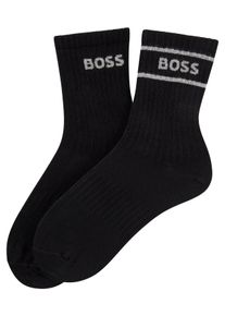 Socken BOSS, Damen, Gr. 36-42, schwarz 001, Baumwollmischung, elastisch, Socken Socken, sportiv, mit dezentem Locke, Fersen- und Zehenpartie verst&auml;rkt