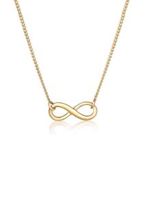 Kette mit Anh&auml;nger Elli "Halskette Kette Infinity Unendlichkeit Symbol 925 Silber" Gr. 45, gold, Halsketten, Damen, ohne Stein, Silber 925 (Sterlingsilber), Kette mit Anh&auml;nger