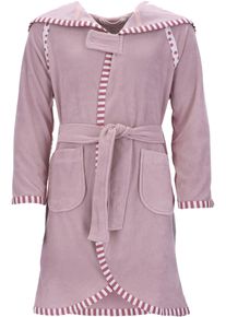 Kinderbademantel Vossen "Mimmi" Gr. 98, lila (sea lavender), L:64cm, Rundstrickware, Hausm&auml;ntel, Kinderbademantel, f&uuml;r M&auml;dchen & Jungen, mit Kapuze & kontrastfarbigen Einfassung