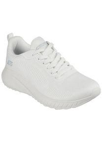 Sneaker Skechers "BOBS SQUAD CHAOS FACE OFF", Damen, Gr. 36, wei&szlig; (sanftes wei&szlig;), Textil, Schuhe Sneaker, Freizeitschuh, Halbschuh, Schn&uuml;rschuh mit Komfort-Innensohle