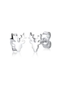 Paar Ohrstecker Elli "Ohrringe Elli Ohrringe Hirsch Christmas Tier Motiv 925 Silber" Gr. 7, silber, Ohrringe, Damen, ohne Stein, Silber 925 (Sterlingsilber), Paar Ohrstecker