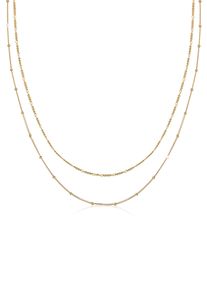 Ketten-Set Elli "Halskette Choker Set (2tlg) Figaro Panzer Kugel 925 Silber" Gr. 36, gold, Halsketten, Damen, ohne Stein, Silber 925 (Sterlingsilber), Ketten-Set