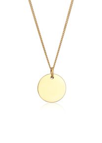 Kette mit Anh&auml;nger Elli "Halskette Basic Pl&auml;ttchen Panzerkette 925 Silber" Gr. 45, gold, Halsketten, Damen, ohne Stein, Silber 925 (Sterlingsilber), Kette mit Anh&auml;nger