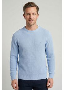 Strickpullover Fynch-Hatton, Herren, Gr. 3XL, new breeze, Strick, Obermaterial: 100% Baumwolle, unifarben, normal h&uuml;ftbedeckend, Rundhals, Flachstrickb&uuml;ndchen, Pullover Strickpullover, aus Baumwolle, normale Passform, h&uuml;ftbedeckende L&auml;nge