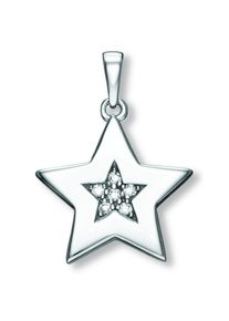 Kettenanh&auml;nger ONE ELEMENT "Zirkonia Stern Anh&auml;nger aus 925 Silber", silber, Schmuckanh&auml;nger, Damen, Silber 925 (Sterlingsilber), Kettenanh&auml;nger