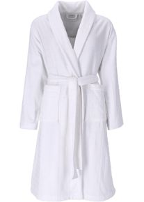 Damenbademantel Esprit "Mosaic, ideal f&uuml;r Sauna & Spa, Hotelbademantel, Morgenmantel" Gr. XS, wei&szlig;, L:110cm, Webvelours, Hausm&auml;ntel, Damenbademantel