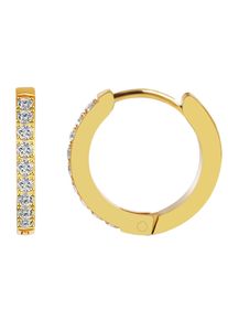 Adelia&acute;s Paar Creolen ADELIA&acute;S "Damen Ohrringe &iquest; Klappcreole aus Edelstahl mit Strass Steinchen", gold, Ohrringe, Damen, Edelstahl, Paar Creolen