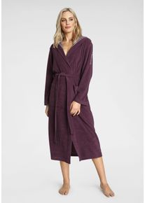 Damenbademantel Kangaroos "Dalia, ideal f&uuml;r Sauna & Spa, Standardl&auml;nge & &Uuml;berl&auml;nge" Gr. XL, lila (beere), L:125cm, Wirkfrottier, Hausm&auml;ntel, Damenbademantel, Uni-Farben mit Streifen, Taschen, leicht, XS-3XL, auch in extra lang, Topseller