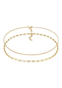 Ketten-Set Elli "Halskette Choker Venezianer Pl&auml;ttchen 2er Set 925 Silber" Gr. 36, gold, Halsketten, Damen, ohne Stein, Silber 925 (Sterlingsilber), Ketten-Set