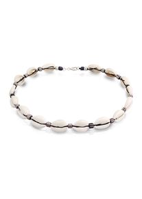 Silberkette Kuzzoi "Halskette Kauri Muschel Beach Surfer Festival 925 Silber" Gr. 42, silber, Halsketten, Herren, ohne Stein, Silber 925 (Sterlingsilber), Silberkette