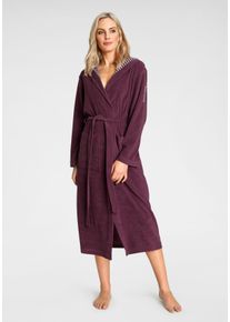 Damenbademantel Kangaroos "Dalia, ideal f&uuml;r Sauna & Spa, Standardl&auml;nge & &Uuml;berl&auml;nge" Gr. L, lila (beere), L:125cm, Wirkfrottier, Hausm&auml;ntel, Damenbademantel, Uni-Farben mit Streifen, Taschen, leicht, XS-3XL, auch in extra lang, Topseller