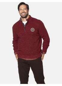 Troyer Jan Vanderstorm "Pullover RAGNARLOD", Herren, Gr. 5XL, rot (dunkelrot melange), Obermaterial: 100% Baumwolle CO., Pullover Troyer